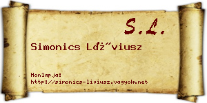 Simonics Líviusz névjegykártya